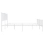 Metal bed frame with headboard and footboard white 183x213 cm by vidaXL, Beds and slatted bases - Ref: Foro24-350954, Price: ...