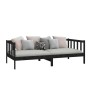 Solid black pine wood sofa bed 90x200 cm by vidaXL, Beds and slatted bases - Ref: Foro24-806944, Price: 96,99 €, Discount: %