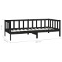 Solid black pine wood sofa bed 90x200 cm by vidaXL, Beds and slatted bases - Ref: Foro24-806944, Price: 96,99 €, Discount: %