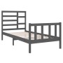 Estructura de cama individual madera maciza gris 90x190 cm de vidaXL, Camas y somieres - Ref: Foro24-3105892, Precio: 102,56 ...