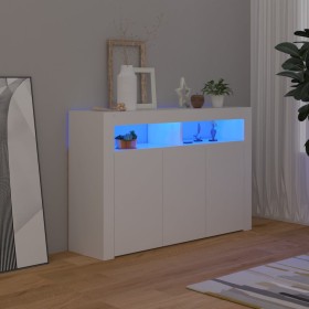 Aparador con luces LED blanco 115,5x30x75 cm de vidaXL, Aparadores - Ref: Foro24-804337, Precio: 116,99 €, Descuento: %