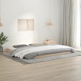 Solid pine wood bed frame 200x200 cm by vidaXL, Beds and slatted bases - Ref: Foro24-823424, Price: 154,88 €, Discount: %