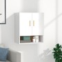 Glossy white plywood wall cabinet 60x31x70 cm by vidaXL, Lockers and storage cabinets - Ref: Foro24-812876, Price: 62,96 €, D...