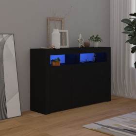 Sideboard with LED lights black 115.5x30x75 cm by vidaXL, Sideboards - Ref: Foro24-804338, Price: 128,72 €, Discount: %