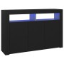 Aparador con luces LED negro 115,5x30x75 cm de vidaXL, Aparadores - Ref: Foro24-804338, Precio: 132,91 €, Descuento: %