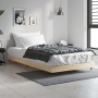 Sonoma oak engineered wood bed frame 100x200 cm by vidaXL, Beds and slatted bases - Ref: Foro24-832160, Price: 69,43 €, Disco...