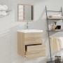 Armario de baño con espejo color roble sonoma 41x38,5x48 cm de vidaXL, Muebles de baño - Ref: Foro24-804821, Precio: 58,99 €,...