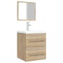 Badezimmerschrank mit Spiegel in der Farbe Sonoma-Eiche, 41 x 38,5 x 48 cm von vidaXL, Badezimmermöbel - Ref: Foro24-804821, ...