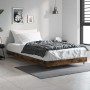 Smoke oak engineered wood bed frame 100x200 cm by vidaXL, Beds and slatted bases - Ref: Foro24-832162, Price: 69,43 €, Discou...