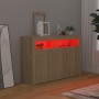 Sideboard with LED lights Sonoma oak 115.5x30x75 cm by vidaXL, Sideboards - Ref: Foro24-804340, Price: 126,46 €, Discount: %