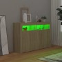 Sideboard with LED lights Sonoma oak 115.5x30x75 cm by vidaXL, Sideboards - Ref: Foro24-804340, Price: 126,46 €, Discount: %