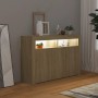 Sideboard with LED lights Sonoma oak 115.5x30x75 cm by vidaXL, Sideboards - Ref: Foro24-804340, Price: 126,46 €, Discount: %