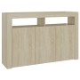 Sideboard with LED lights Sonoma oak 115.5x30x75 cm by vidaXL, Sideboards - Ref: Foro24-804340, Price: 126,46 €, Discount: %