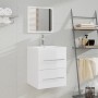 Bathroom cabinet with glossy white mirror 41x38.5x48 cm by vidaXL, Bathroom furniture - Ref: Foro24-804824, Price: 65,99 €, D...