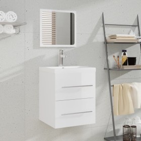 Armario de baño con espejo blanco brillante 41x38,5x48 cm de vidaXL, Muebles de baño - Ref: Foro24-804824, Precio: 65,99 €, D...