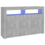 Aparador con luces LED gris hormigón 115,5x30x75 cm de vidaXL, Aparadores - Ref: Foro24-804341, Precio: 112,68 €, Descuento: %