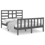 Estructura de cama doble pequeña madera maciza gris 120x190 cm de vidaXL, Camas y somieres - Ref: Foro24-3105897, Precio: 159...