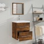 Armario de baño con espejo color roble ahumado 41x38,5x48 cm de vidaXL, Muebles de baño - Ref: Foro24-820469, Precio: 49,14 €...