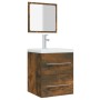 Armario de baño con espejo color roble ahumado 41x38,5x48 cm de vidaXL, Muebles de baño - Ref: Foro24-820469, Precio: 49,14 €...