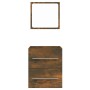 Armario de baño con espejo color roble ahumado 41x38,5x48 cm de vidaXL, Muebles de baño - Ref: Foro24-820469, Precio: 49,14 €...