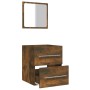 Armario de baño con espejo color roble ahumado 41x38,5x48 cm de vidaXL, Muebles de baño - Ref: Foro24-820469, Precio: 49,14 €...