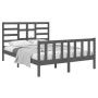 Estructura de cama doble pequeña madera maciza gris 120x190 cm de vidaXL, Camas y somieres - Ref: Foro24-3105897, Precio: 159...