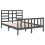 Estructura de cama doble pequeña madera maciza gris 120x190 cm de vidaXL, Camas y somieres - Ref: Foro24-3105897, Precio: 159...