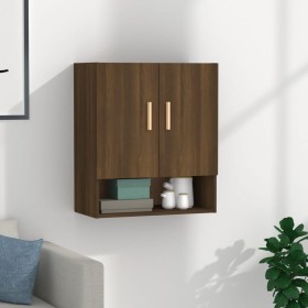 Oak brown plywood wall cabinet 60x31x70 cm by vidaXL, Lockers and storage cabinets - Ref: Foro24-817587, Price: 45,99 €, Disc...