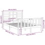 Kleines Doppelbettgestell aus massivem grauem Holz, 120 x 190 cm von vidaXL, Betten und Lattenroste - Ref: Foro24-3105897, Pr...