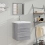 Armario de baño con espejo gris sonoma 41x38,5x48 cm de vidaXL, Muebles de baño - Ref: Foro24-820470, Precio: 40,05 €, Descue...