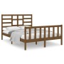 Estructura de cama doble madera maciza marrón miel 120x190 cm de vidaXL, Camas y somieres - Ref: Foro24-3105898, Precio: 137,...