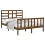 Estructura de cama doble madera maciza marrón miel 120x190 cm de vidaXL, Camas y somieres - Ref: Foro24-3105898, Precio: 137,...