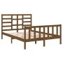 Estructura de cama doble madera maciza marrón miel 120x190 cm de vidaXL, Camas y somieres - Ref: Foro24-3105898, Precio: 137,...