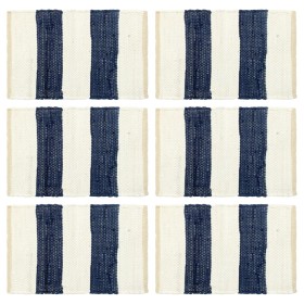 Chindi striped placemats 6 pcs blue white 30x45 cm by vidaXL, Placemats - Ref: Foro24-134026, Price: 19,67 €, Discount: %