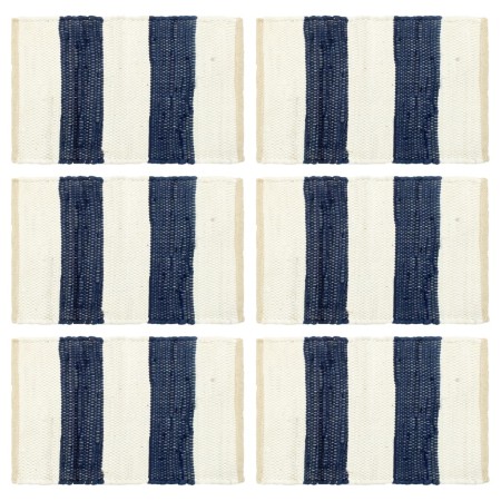 Chindi striped placemats 6 pcs blue white 30x45 cm by vidaXL, Placemats - Ref: Foro24-134026, Price: 19,67 €, Discount: %