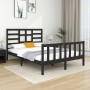 Black solid wood bed frame 120x190 cm by vidaXL, Beds and slatted bases - Ref: Foro24-3105899, Price: 171,89 €, Discount: %