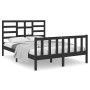 Black solid wood bed frame 120x190 cm by vidaXL, Beds and slatted bases - Ref: Foro24-3105899, Price: 171,89 €, Discount: %