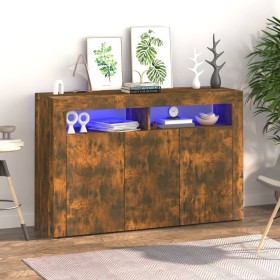 Sideboard mit LED-Leuchten, geräucherte Eiche, 115,5 x 30 x 75 cm von vidaXL, Sideboards - Ref: Foro24-815732, Preis: 78,46 €...