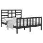 Black solid wood bed frame 120x190 cm by vidaXL, Beds and slatted bases - Ref: Foro24-3105899, Price: 171,89 €, Discount: %