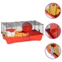 Jaula para hámster polipropileno y metal roja 58x32x36 cm de vidaXL, Jaulas y habitáculos para animales pequeños - Ref: Foro2...