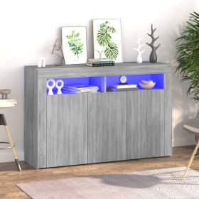 Sideboard mit LED-Leuchten in Sonoma-Grau 115,5x30x75 cm von vidaXL, Sideboards - Ref: Foro24-815733, Preis: 119,99 €, Rabatt: %