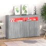 Sideboard with Sonoma grey LED lights 115.5x30x75 cm by vidaXL, Sideboards - Ref: Foro24-815733, Price: 120,03 €, Discount: %