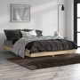 Sonoma oak engineered wood bed frame 135x190 cm by vidaXL, Beds and slatted bases - Ref: Foro24-832184, Price: 98,62 €, Disco...