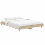 Sonoma oak engineered wood bed frame 135x190 cm by vidaXL, Beds and slatted bases - Ref: Foro24-832184, Price: 98,99 €, Disco...