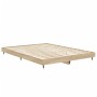 Sonoma oak engineered wood bed frame 135x190 cm by vidaXL, Beds and slatted bases - Ref: Foro24-832184, Price: 98,99 €, Disco...