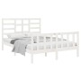 White solid wood bed frame 135x190 cm by vidaXL, Beds and slatted bases - Ref: Foro24-3105901, Price: 157,00 €, Discount: %