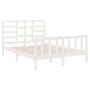 White solid wood bed frame 135x190 cm by vidaXL, Beds and slatted bases - Ref: Foro24-3105901, Price: 157,00 €, Discount: %