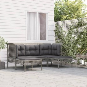 5-teiliges Gartenmöbel-Set und graue synthetische Rattankissen von vidaXL, Gartensets - Ref: Foro24-319664, Preis: 321,01 €, ...