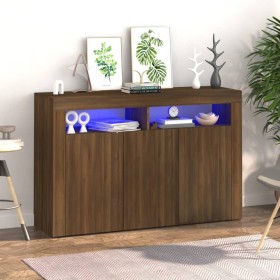 Sideboard with LED lights oak brown 115.5x30x75 cm by vidaXL, Sideboards - Ref: Foro24-815734, Price: 80,02 €, Discount: %