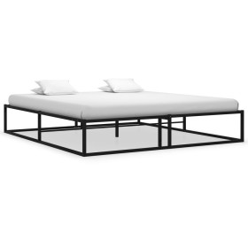 Black metal bed frame 140x200 cm by vidaXL, Beds and slatted bases - Ref: Foro24-324788, Price: 112,05 €, Discount: %